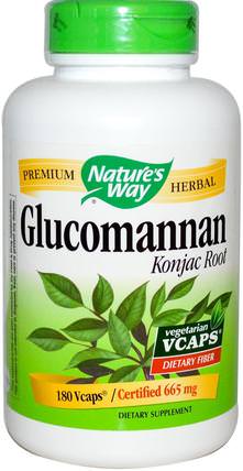 Glucomannan Konjac Root, 665 mg, 180 Vcaps by Natures Way, 補品，纖維，葡甘聚醣（魔芋根） HK 香港