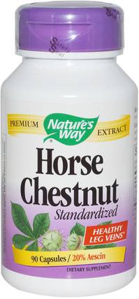 Horse Chestnut Standardized, 90 Capsules by Natures Way, 補品，草藥 HK 香港