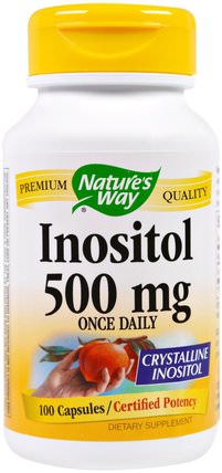 Inositol, Once Daily, 500 mg, 100 Capsules by Natures Way, 維生素，膽鹼和肌醇 HK 香港
