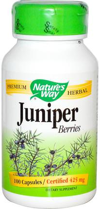 Juniper Berries, 425 mg, 100 Capsules by Natures Way, 草藥，杜松，泌尿系統健康 HK 香港