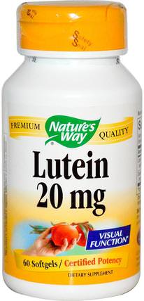 Lutein, 20 mg, 60 Softgels by Natures Way, 補充劑，抗氧化劑，葉黃素 HK 香港