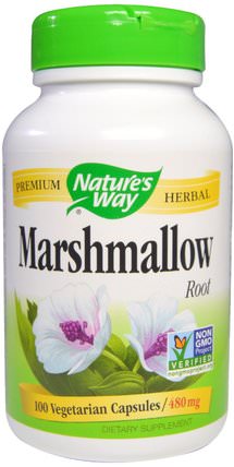 Marshmallow Root, 480 mg, 100 Veggie Caps by Natures Way, 草藥，棉花糖根 HK 香港