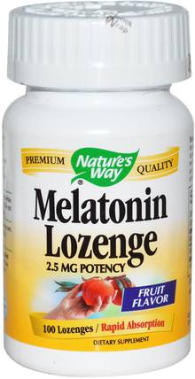 Melatonin Lozenge, 2.5 mg, 100 Lozenges by Natures Way, 補充，睡覺 HK 香港