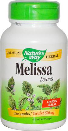 Melissa Leaves, 500 mg, 100 Capsules by Natures Way, 補品，草藥 HK 香港