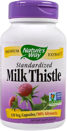 Milk Thistle, Standardized, 120 Veggie Caps by Natures Way, 健康，排毒，奶薊（水飛薊素） HK 香港