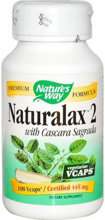 Naturalax 2, with Cascara Sagrada, 445 mg, 100 Veggie Caps by Natures Way, 補品，草藥 HK 香港