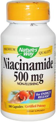 Niacinamide, 500 mg, 100 Capsules by Natures Way, 維生素，維生素b，維生素b3，維生素b3 - 菸酸 HK 香港