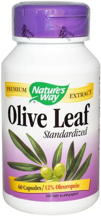 Olive Leaf, Standardized, 60 Capsules by Natures Way, 健康，感冒流感和病毒，橄欖葉 HK 香港