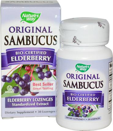 Original Sambucus, Bio-Certified Elderberry Lozenges, 30 Lozenges by Natures Way, 健康 HK 香港