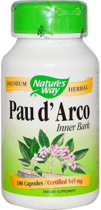 Pau dArco Inner Bark, 545 mg, 100 Capsules by Natures Way, 補品，草藥 HK 香港