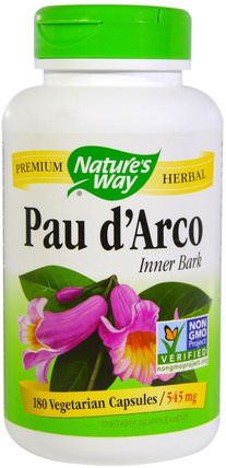 Pau dArco Inner Bark, 545 mg, 180 Veggie Caps by Natures Way, 補品，草藥 HK 香港