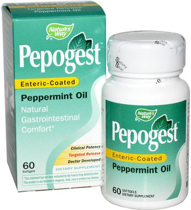 Pepogest, Enteric-Coated Peppermint Oil, 60 Softgels by Natures Way, 補品，健康，排毒 HK 香港