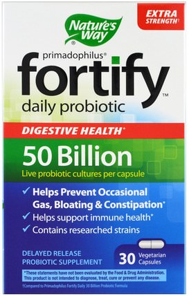Primadophilus, Fortify, Daily Probiotic, Extra Strength, 30 Veggie Casules by Natures Way, 補充劑，益生菌 HK 香港