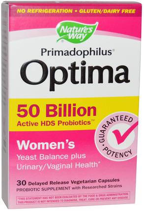 Primadophilus Optima, Womens, 50 Billion, 30 Delayed Release Veggie Caps by Natures Way, 健康，女性，補品，益生菌 HK 香港