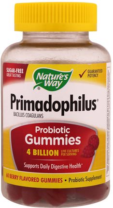 Primadophilus Probiotic Gummies, Berry Flavored, 60 Gummies by Natures Way, 補充劑，益生菌 HK 香港