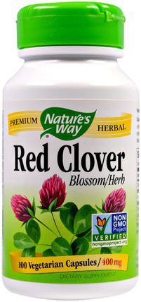 Red Clover, Blossom/Herb, 400 mg, 100 Veggie Caps by Natures Way, 草藥，紅三葉草 HK 香港