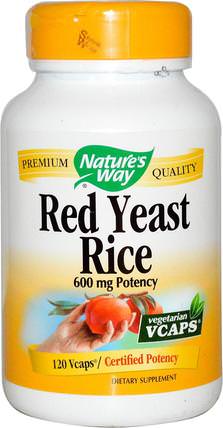 Red Yeast Rice, 600 mg, 120 Veggie Caps by Natures Way, 補品，紅曲米 HK 香港