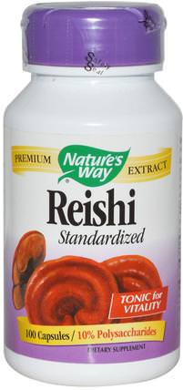 Reishi Standardized, 100 Capsules by Natures Way, 補充劑，藥用蘑菇，靈芝蘑菇 HK 香港