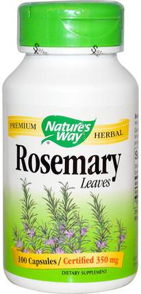 Rosemary, Leaves, 350 mg, 100 Capsules by Natures Way, 草藥，迷迭香 HK 香港