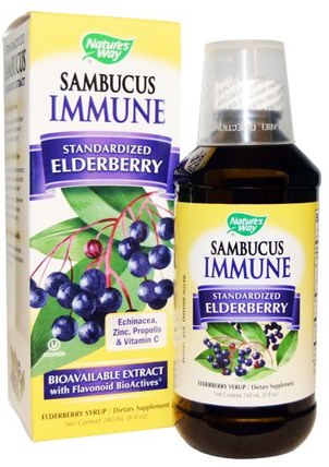 Sambucus Immune, Elderberry Syrup, 8 fl oz (240 ml) by Natures Way, 健康，感冒流感和病毒，接骨木（接骨木） HK 香港