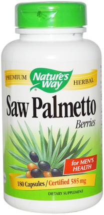 Saw Palmetto Berries, 585 mg, 180 Capsules by Natures Way, 健康，男人 HK 香港