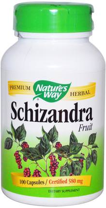Schizandra Fruit, 580 mg, 100 Capsules by Natures Way, 草藥，五味子（五味子） HK 香港