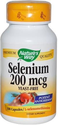 Selenium, 200 mcg, 100 Capsules by Natures Way, 補充劑，抗氧化劑，硒 HK 香港