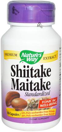 Shiitake Maitake, Standardized, 60 Capsules by Natures Way, 補品，藥用蘑菇，香菇 HK 香港