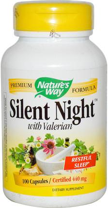 Silent Night with Valerian, 440 mg, 100 Capsules by Natures Way, 補品，睡覺，纈草 HK 香港