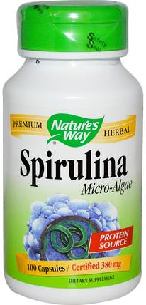 Spirulina Micro-Algae, 380 mg, 100 Capsules by Natures Way, 補品，螺旋藻，藻類各種 HK 香港