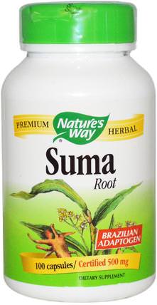 Suma, Root, 100 Capsules by Natures Way, 健康，感冒流感和病毒，人參，suma（巴西人參） HK 香港
