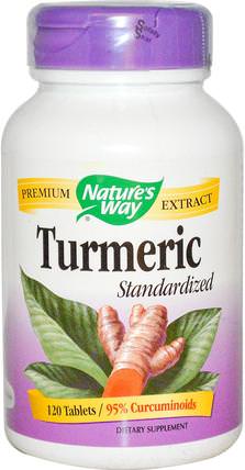 Turmeric Standardized, 120 Tablets by Natures Way, 補充劑，抗氧化劑，薑黃素 HK 香港