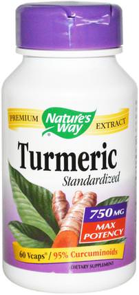 Turmeric Standardized, 750 mg, 60 Veggie Caps by Natures Way, 補充劑，抗氧化劑，薑黃素 HK 香港