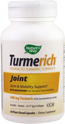 Turmerich, Joint, 400 mg, 60 Plant-Based Capsules by Natures Way, 補充劑，抗氧化劑，薑黃素 HK 香港