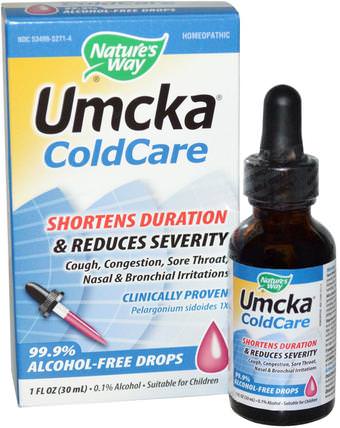 Umcka, ColdCare, Alcohol-Free Drops, 1 fl oz (30 ml) by Natures Way, 補充劑，健康，感冒和流感病毒 HK 香港