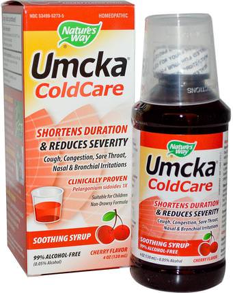 Umcka, ColdCare, Cherry Flavor, 4 fl oz (120 ml) by Natures Way, 補充劑，健康，感冒和流感病毒 HK 香港