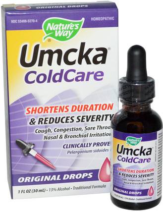 Umcka, ColdCare Original Drops, 1 fl oz (30 ml) by Natures Way, 補充劑，健康，感冒和流感病毒 HK 香港