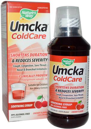 Umcka, ColdCare, Soothing Syrup, Cherry Flavor, 8 oz (240 ml) by Natures Way, 補充劑，健康，感冒和流感病毒 HK 香港