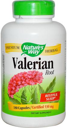 Valerian Root, 530 mg, 180 Capsules by Natures Way, 草藥，纈草 HK 香港