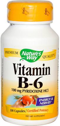 Vitamin B-6, 100 Capsules by Natures Way, 維生素，維生素b HK 香港