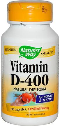 Vitamin D-400, Natural Dry Form, 100 Capsules by Natures Way, 維生素，補品 HK 香港