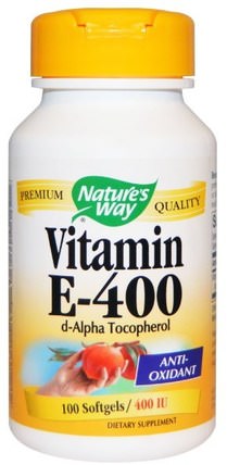 Vitamin E, 400 IU, 100 Softgels by Natures Way, 維生素，維生素e HK 香港
