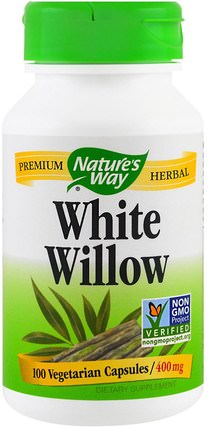 White Willow, 400 mg, 100 Veggie Caps by Natures Way, 健康，炎症，白柳樹皮 HK 香港