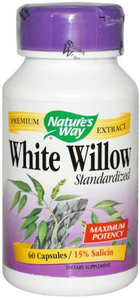 White Willow, Standardized, 60 Capsules by Natures Way, 健康，炎症，白柳樹皮 HK 香港