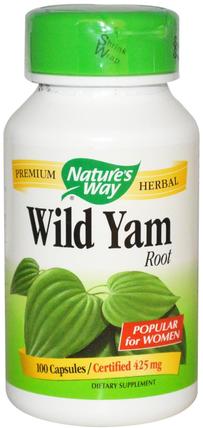 Wild Yam, Root, 425 mg, 100 Capsules by Natures Way, 健康，女性，野生山藥 HK 香港