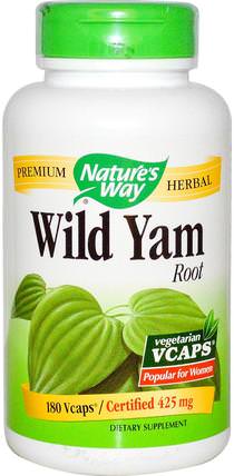 Wild Yam Root, 425 mg, 180 Veggie Caps by Natures Way, 健康，女性，野生山藥 HK 香港