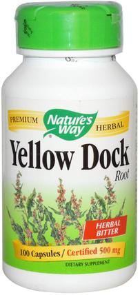 Yellow Dock Root, 500 mg, 100 Capsules by Natures Way, 草藥，黃色碼頭 HK 香港