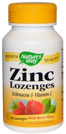 Zinc Lozenges, Wild Berry Flavor, 60 Lozenges by Natures Way, 補品，礦物質，鋅 HK 香港