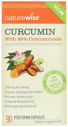 Curcumin, 1650 mg, 90 Vegetarian Capsules by NatureWise, 補充劑，抗氧化劑，薑黃素 HK 香港