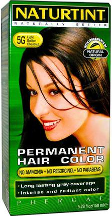 Permanent Hair Color, 5G Light Golden Chestnut, 5.28 fl oz (150 ml) by Naturtint, 健康 HK 香港